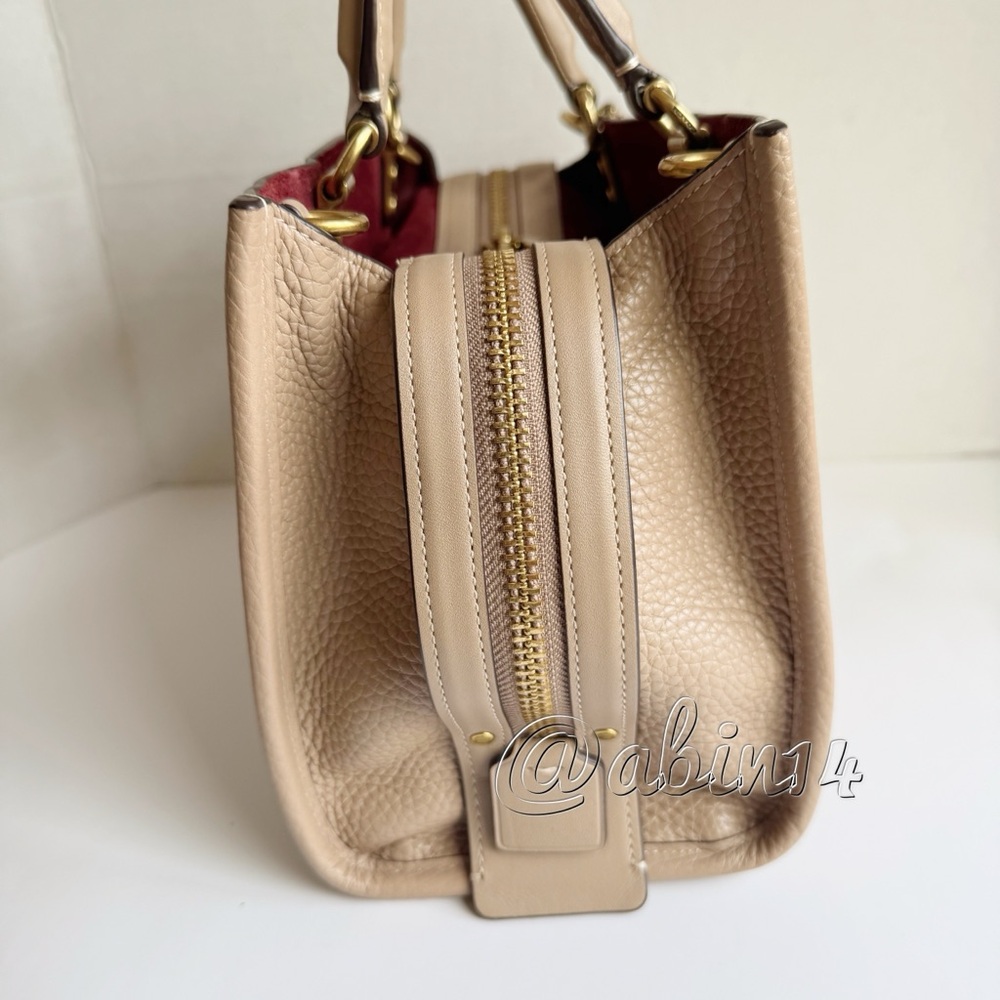 Exclusive Coach Rogue 25 Leather Top Handle Satchel Handbag in Color Taupe - Picture 5 of 16